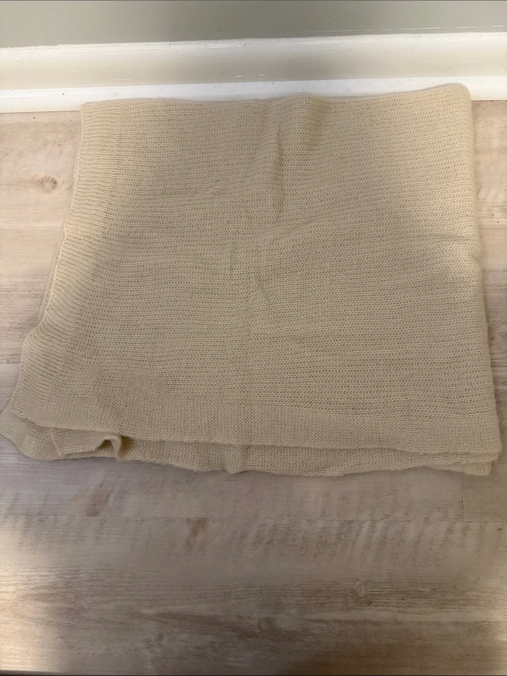 Free People Cream Knit Throw Blanket